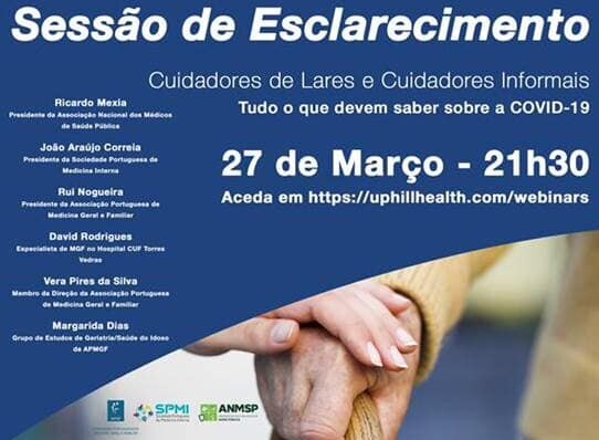 Sessão de Esclarecimento ONLINE a “Cuidadores de Lares e Cuidadores Informais ” sobre o COVID 19