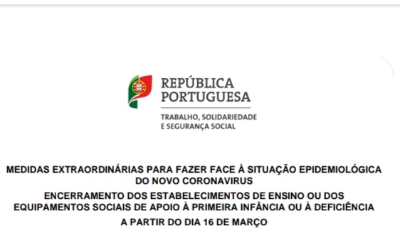 Perguntas Frequentes :ENCERRAMENTO DOS ESTABELECIMENTOS DE ENSINO OU DOS EQUIPAMENTOS SOCIAIS DE APOIO À PRIMEIRA INFÂNCIA OU À DEFICIÊNCIA