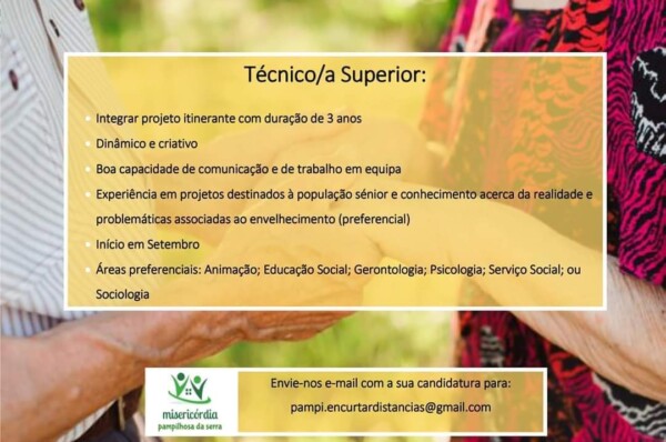Santa Casa de Pampilhosa da Serra encontra-se a recrutar para Projecto Comunitário