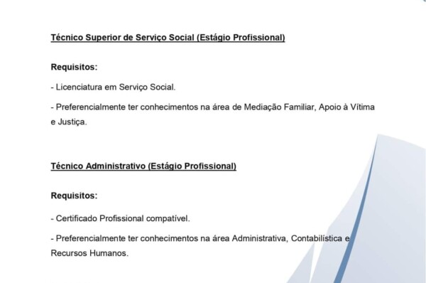 Comissão de Proteção ao Idoso encontra-se a recrutar Assistente Social