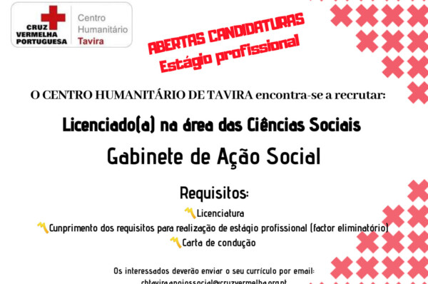 Centro Humanitário da Cruz Vermelha encontra-se a recrutar Licenciado/a na área das Ciências Sociais