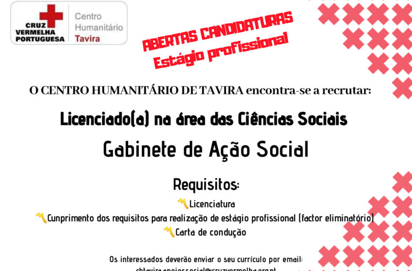  Centro Humanitário da Cruz Vermelha encontra-se a recrutar Licenciado/a na área das Ciências Sociais