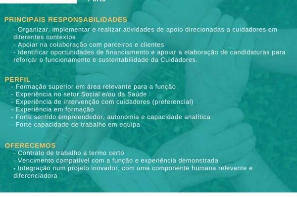 Associação de Cuidadores encontra-se a recrutar Técnico/a de Apoio ao cuidador