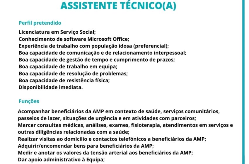  Associação Mais Proximidade encontra-se a recrutar Assistente Social