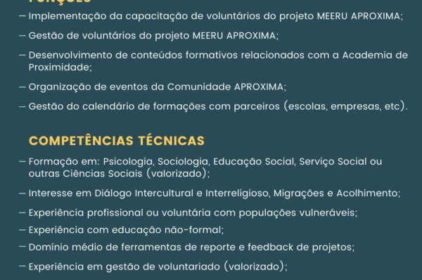 MEERU encontra-se a recrutar Técnico/a de Projeto