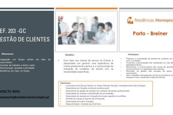 Residencias Montepio encontra-se a recrutar Assistente Social